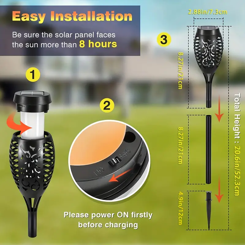 Garden Stakes™ Solar Light Waterproof Flickering Flames Torches