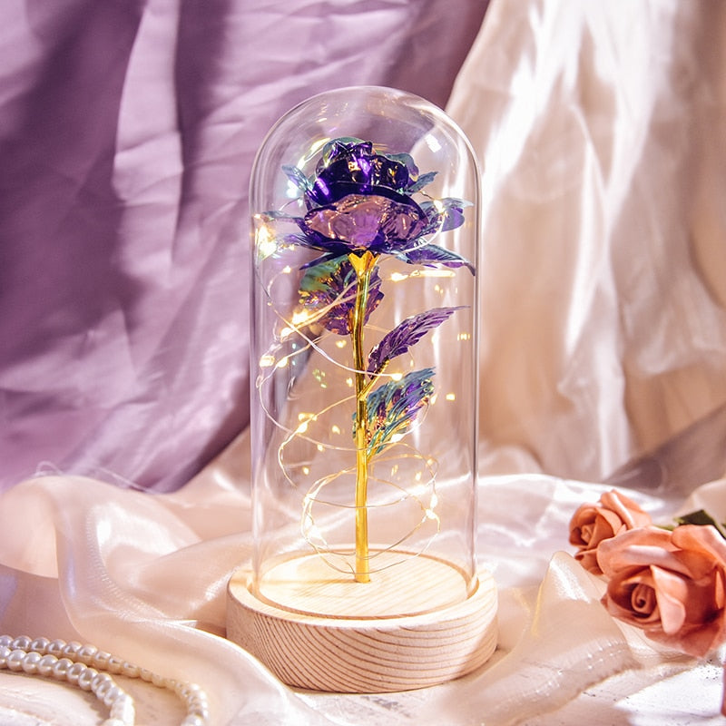 Rose Love™ Rose Flower LED Light Preserved Roses In Glass